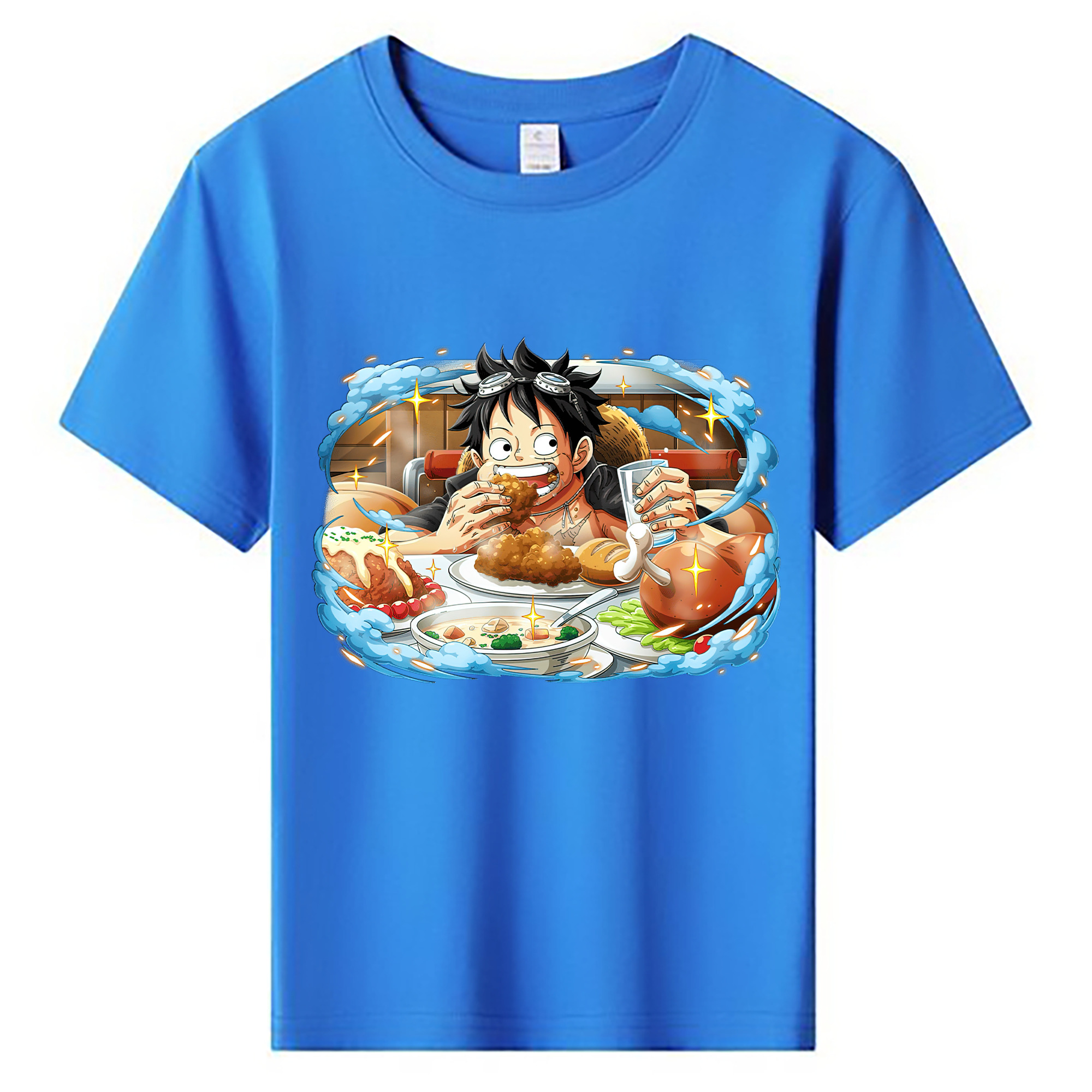 ワンピース モンキー・D・ルフィ ONE PIECE Monkey D. Luffy 綿100％キッズTシャツ（フロントプリント）